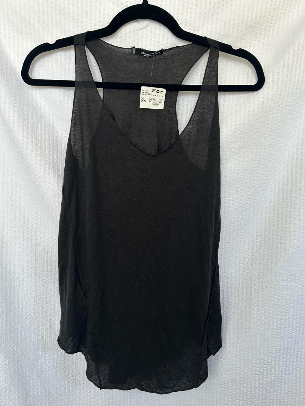 NWT Mango Black Lightweight Racerback Tank Top Size XXS